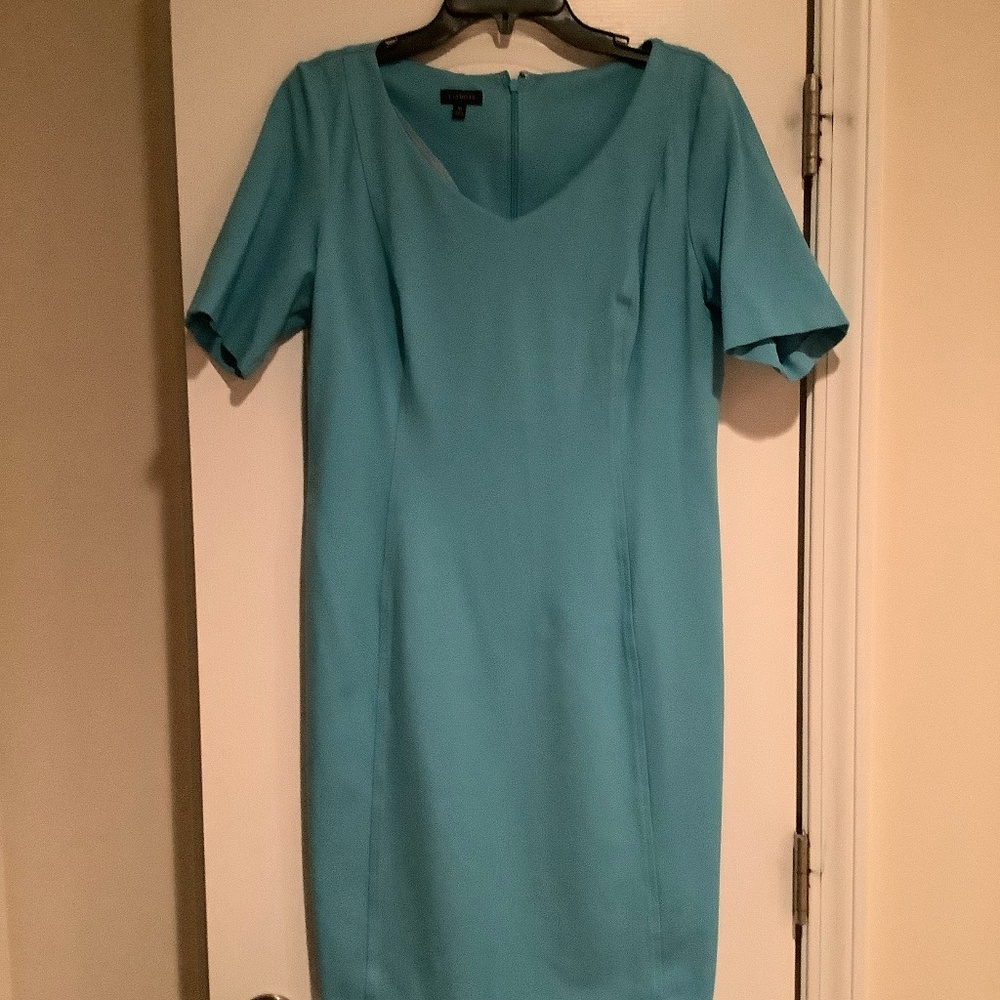 Talbots Classic V-necked Turquoise dress Size 10